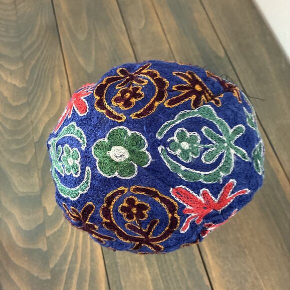 2 Vintage Judaica Bukhara Uzbek Embroidered Handmade Kippah Yarmulke Small (A91) - Picture 12 of 13